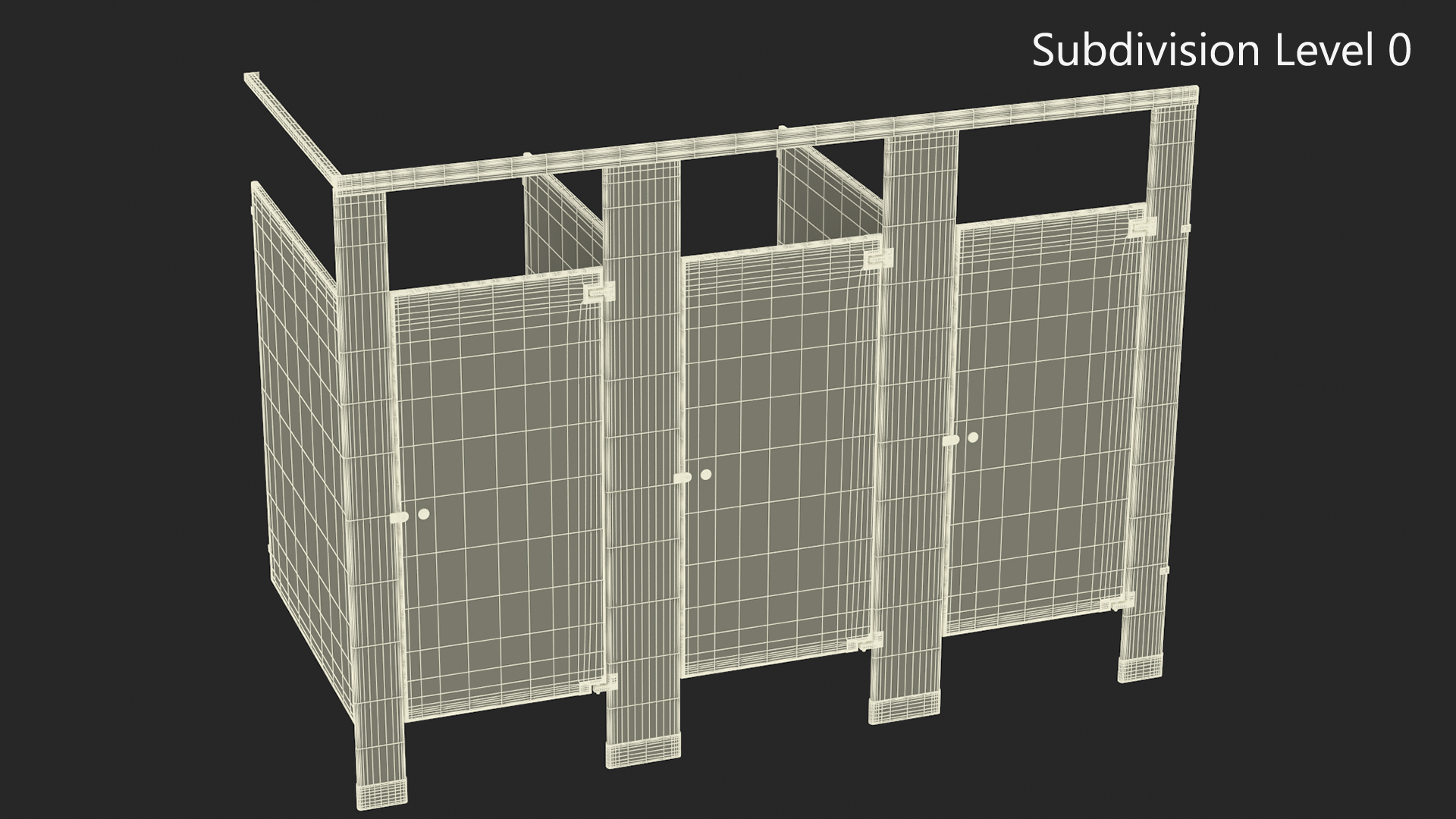 Toilet Stalls Solid Plastic Blue 3D