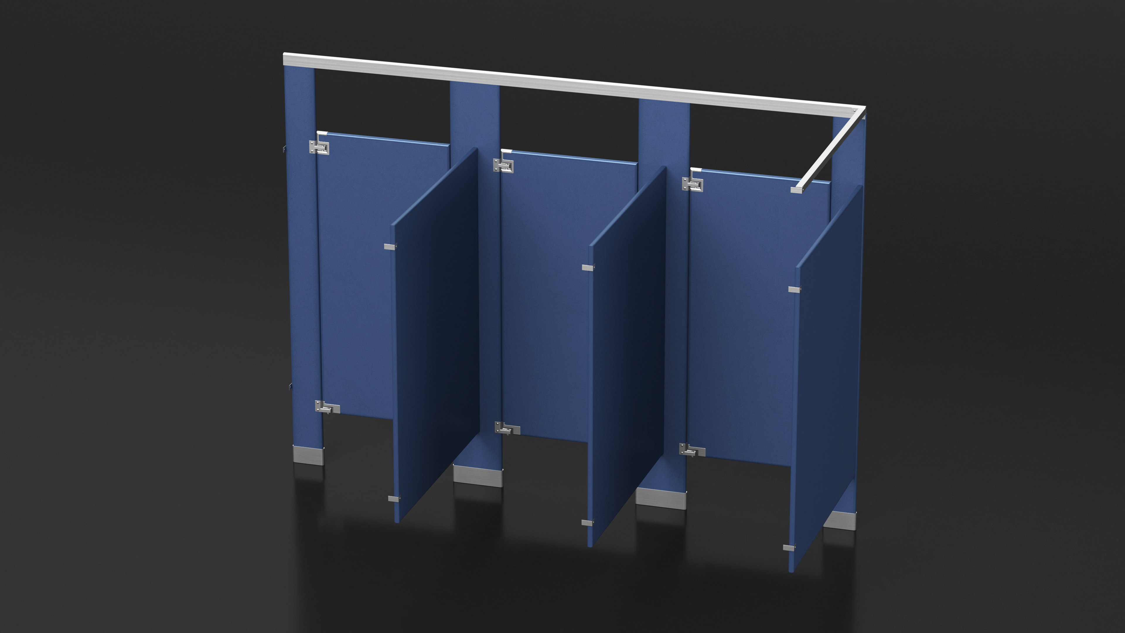 Toilet Stalls Solid Plastic Blue 3D