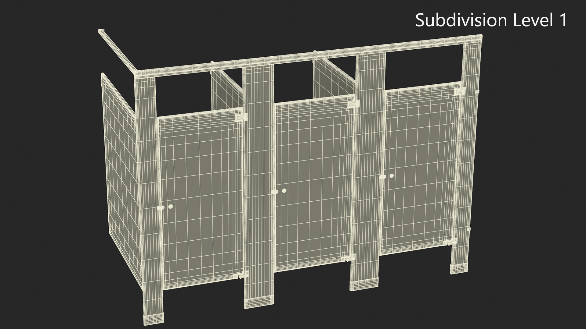 Toilet Stalls Solid Plastic Blue 3D