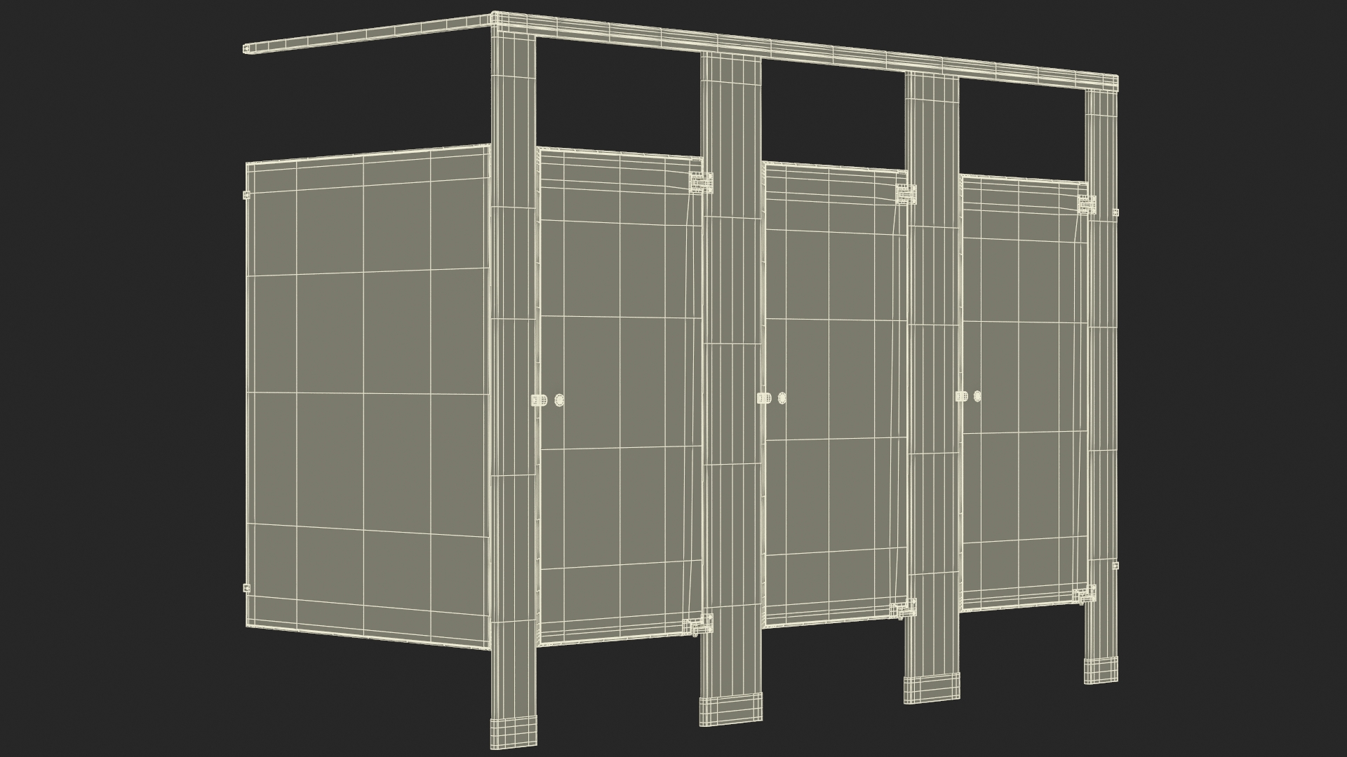 Toilet Stalls Solid Plastic Blue 3D