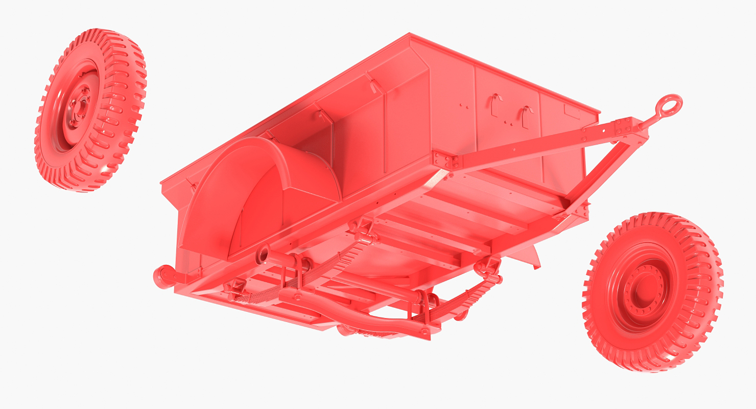 3D model WW2 Military Jeep Trailer