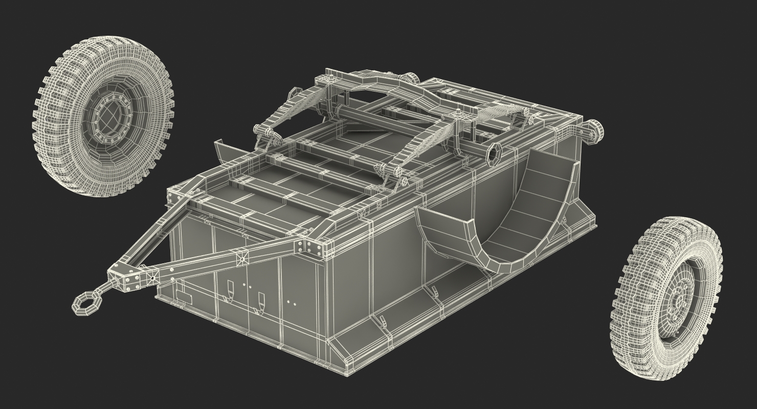 3D model WW2 Military Jeep Trailer