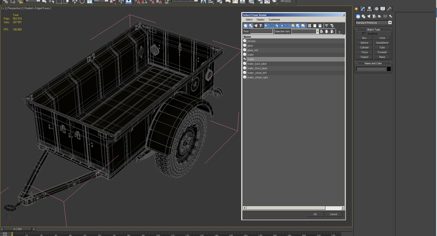 3D model WW2 Military Jeep Trailer