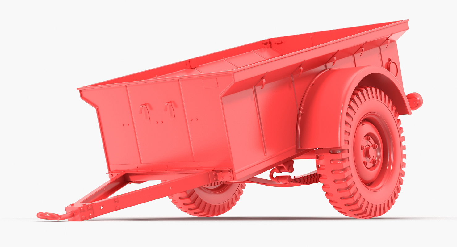 3D model WW2 Military Jeep Trailer