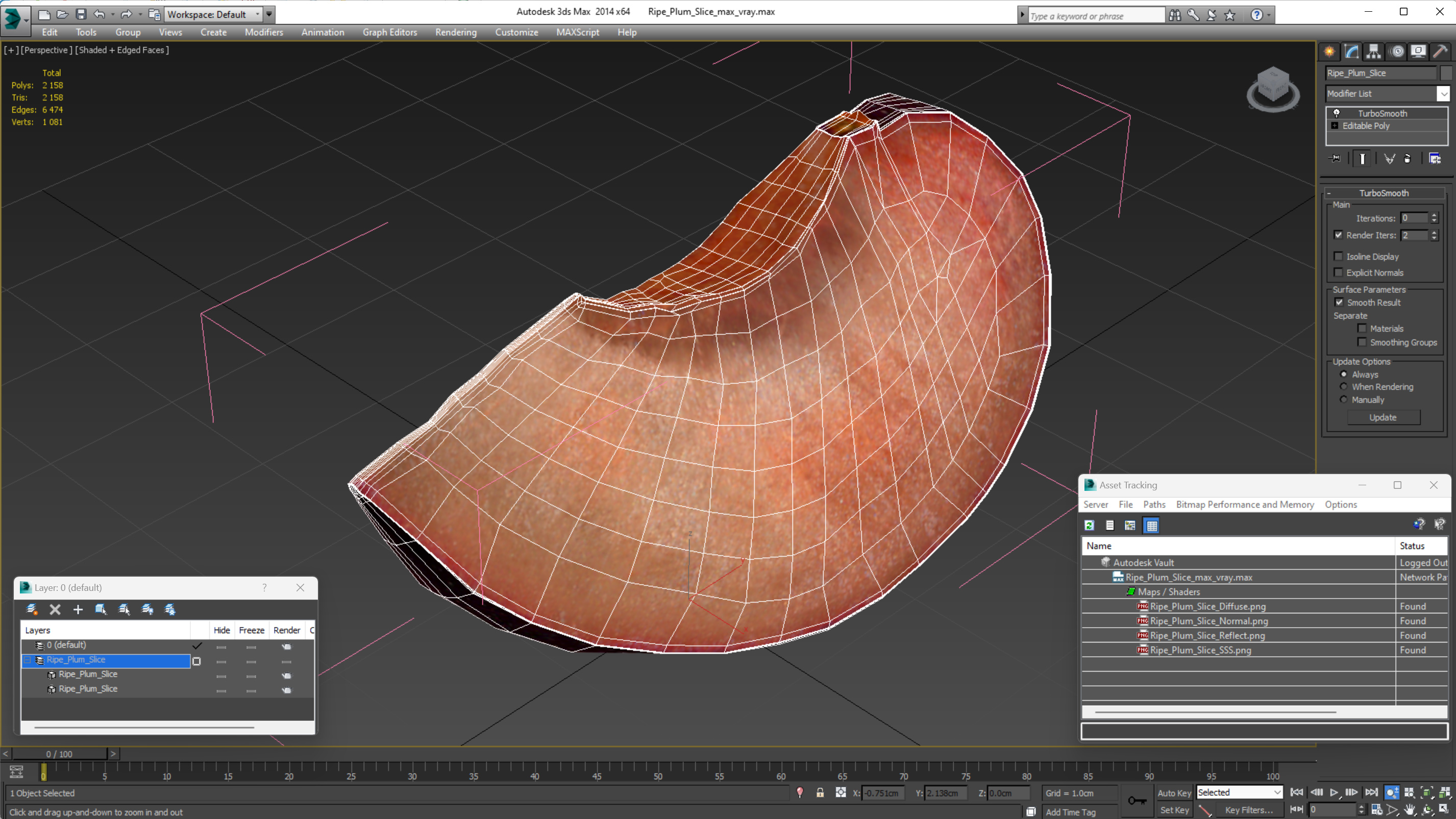 3D model Ripe Plum Slice