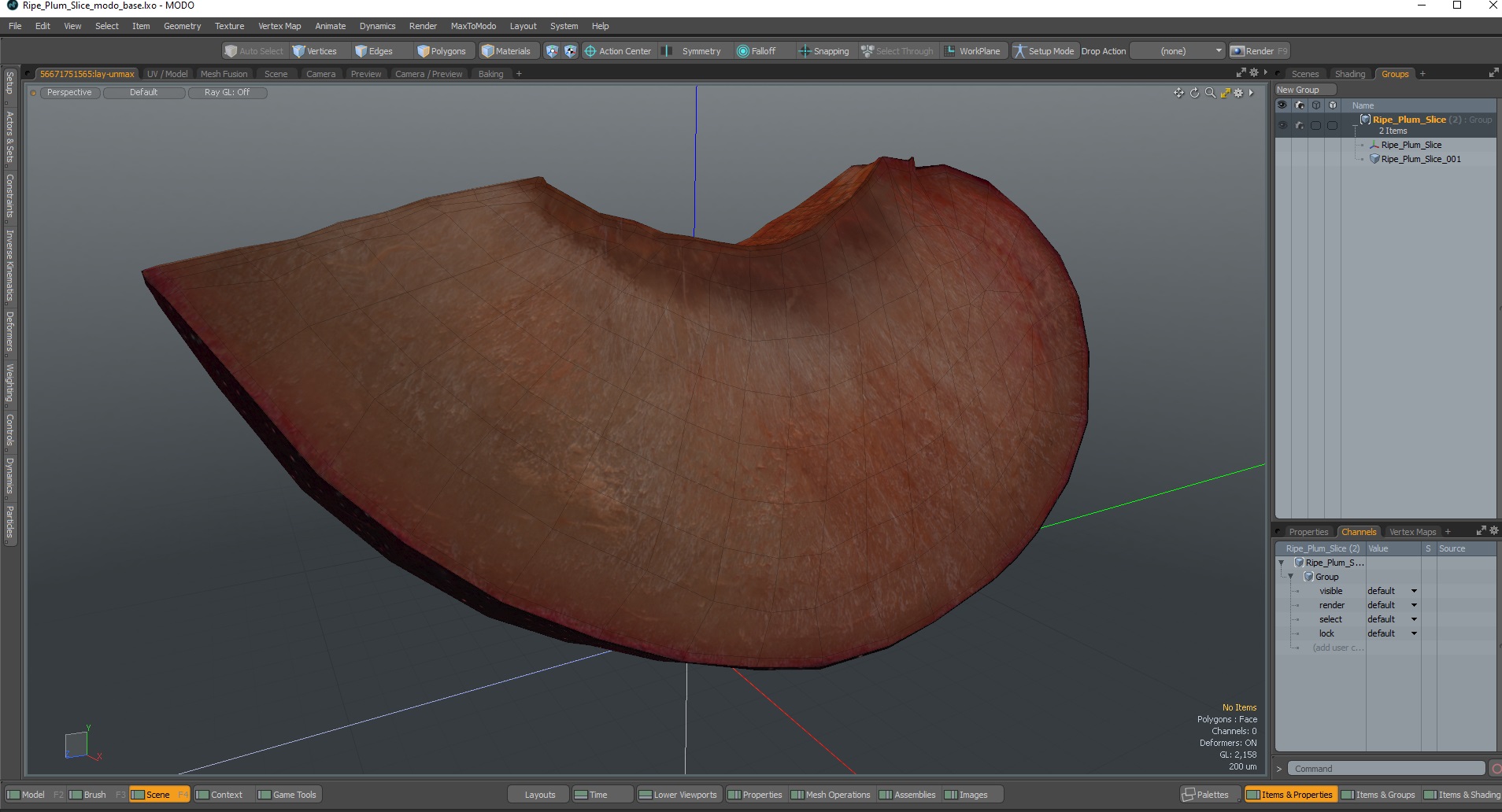 3D model Ripe Plum Slice