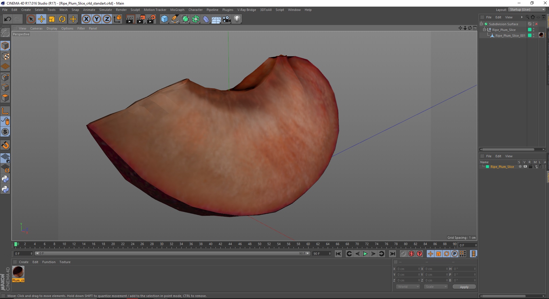3D model Ripe Plum Slice