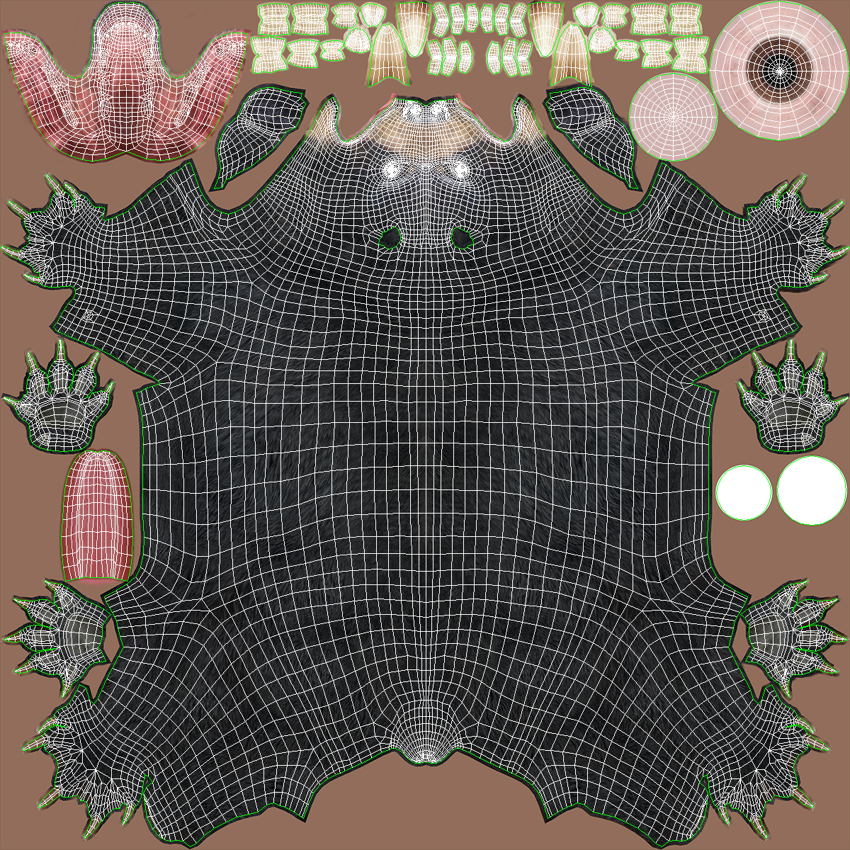 3D Black Bear Fur Rigged
