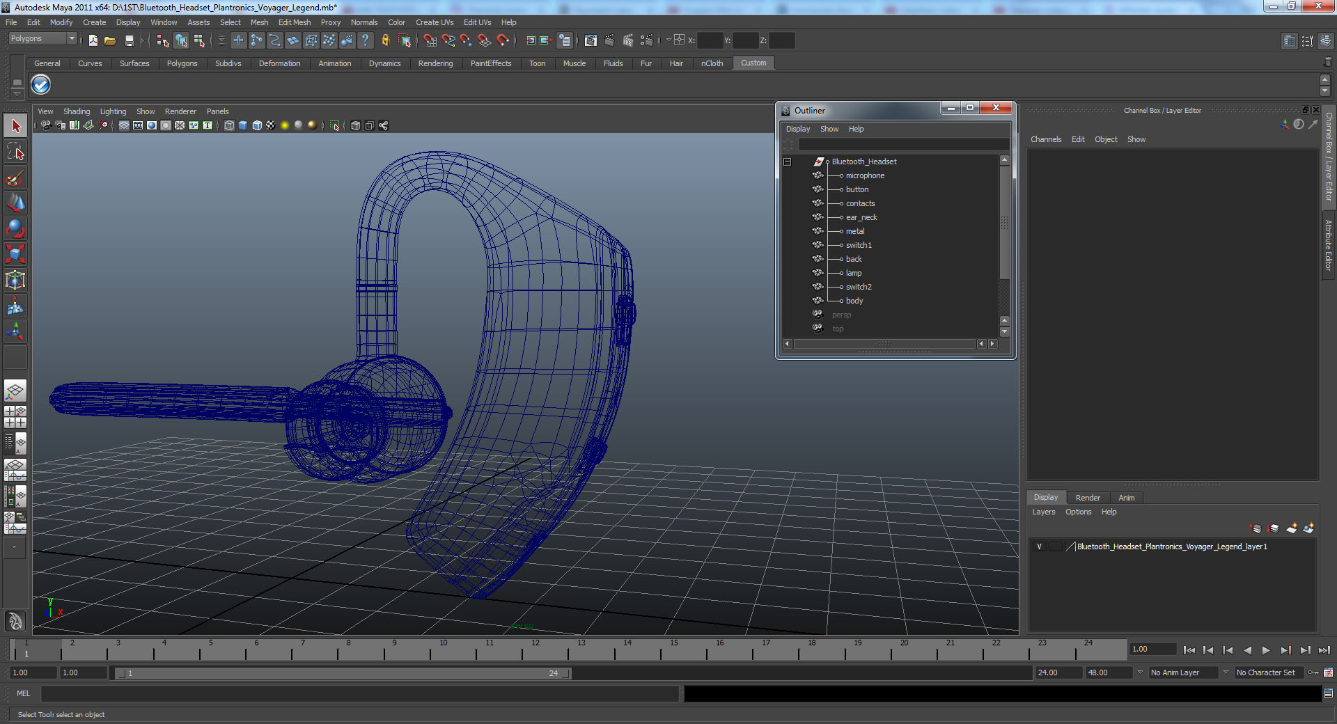 Bluetooth Headset Plantronics Voyager Legend 3D model