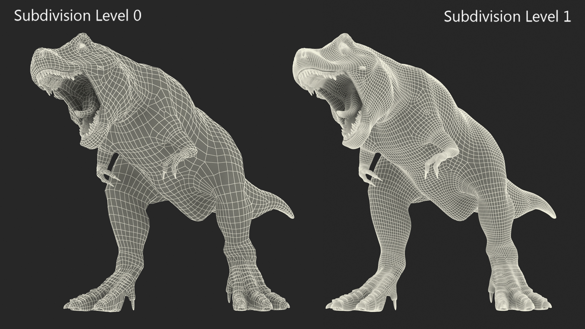 3D model T Rex Roar Pose