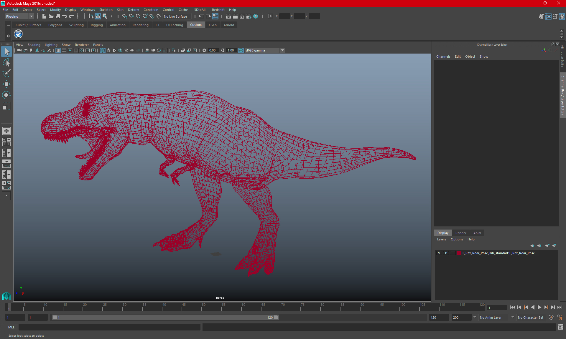 3D model T Rex Roar Pose