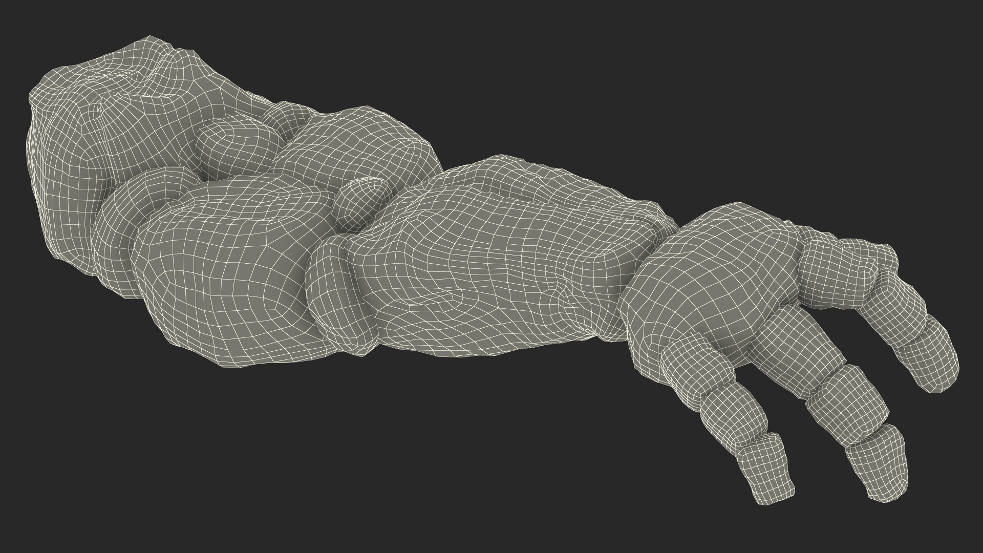 Stone Golem Hand Rigged for Maya 3D