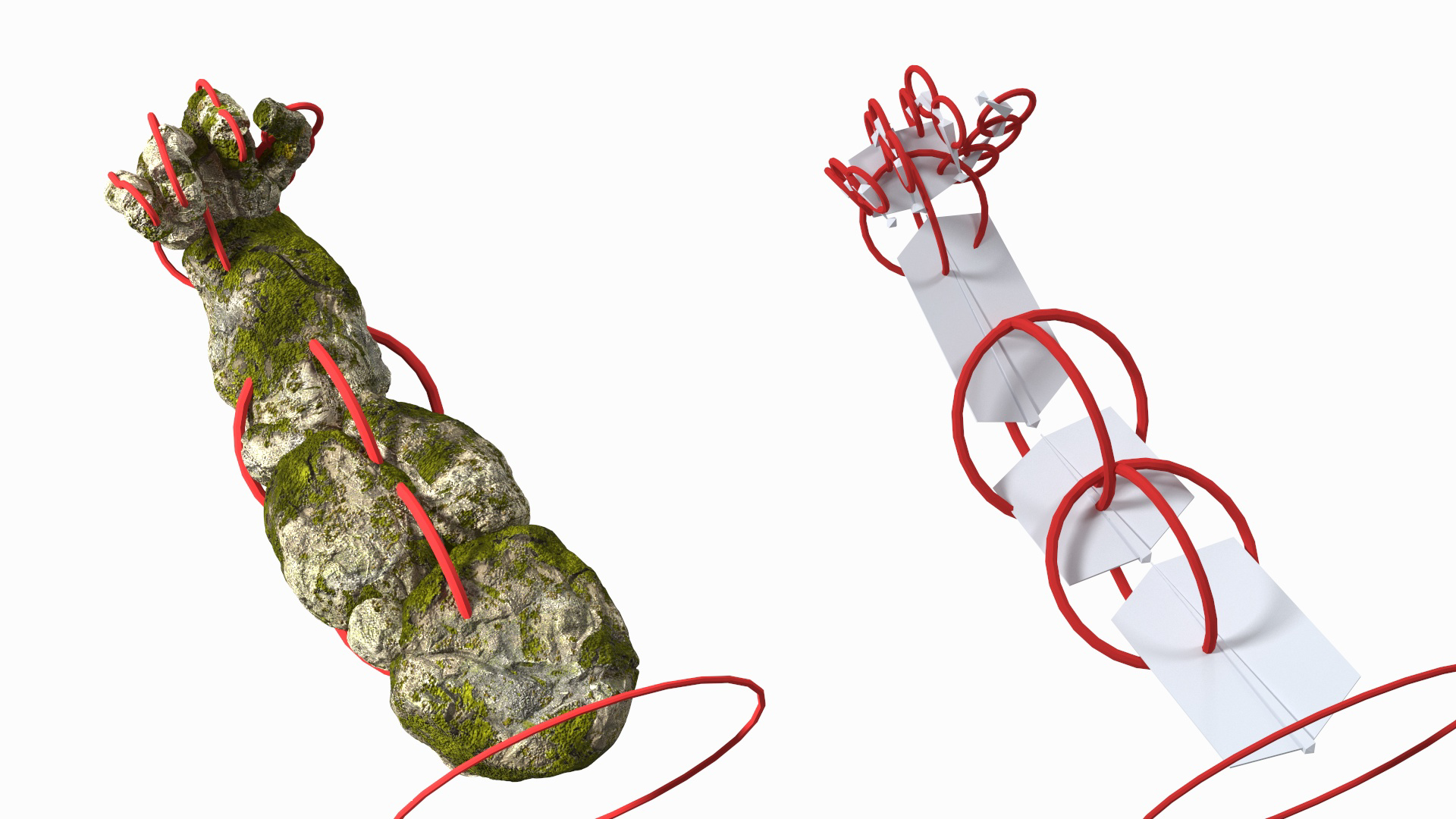 Stone Golem Hand Rigged for Maya 3D