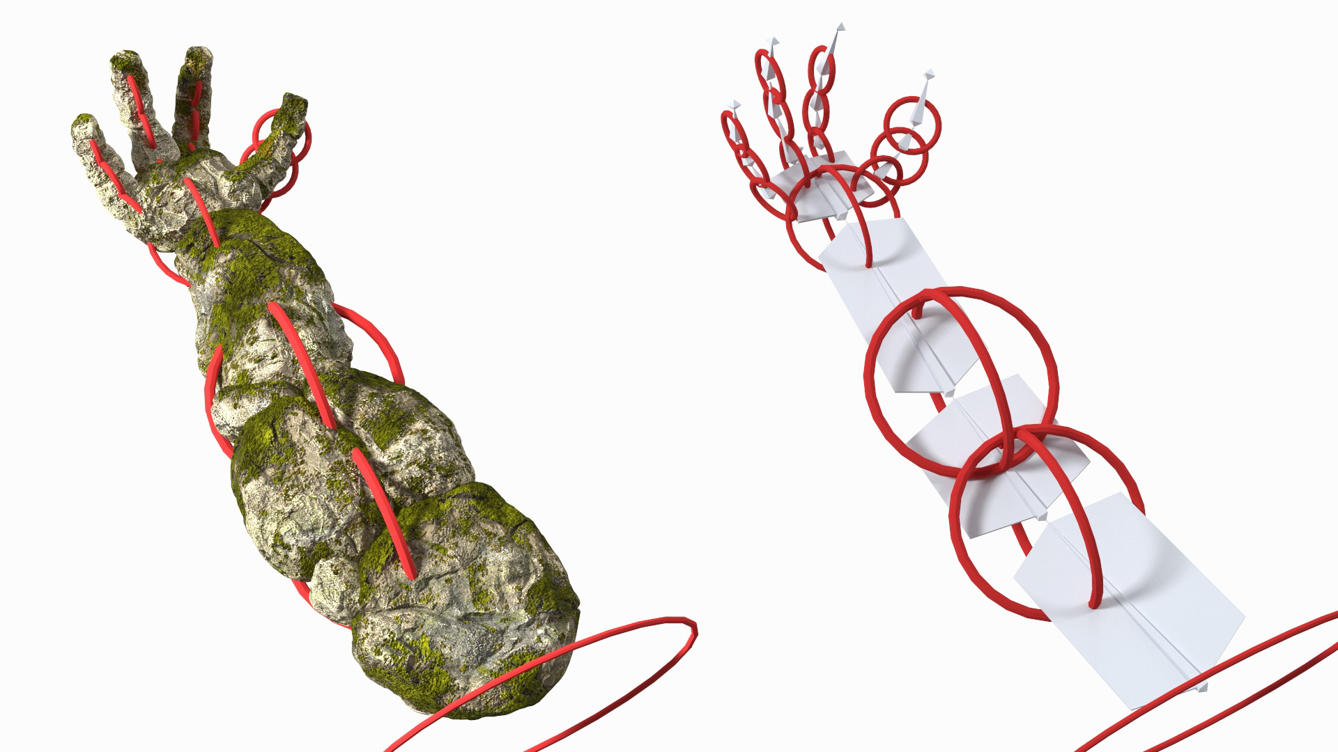 Stone Golem Hand Rigged for Maya 3D
