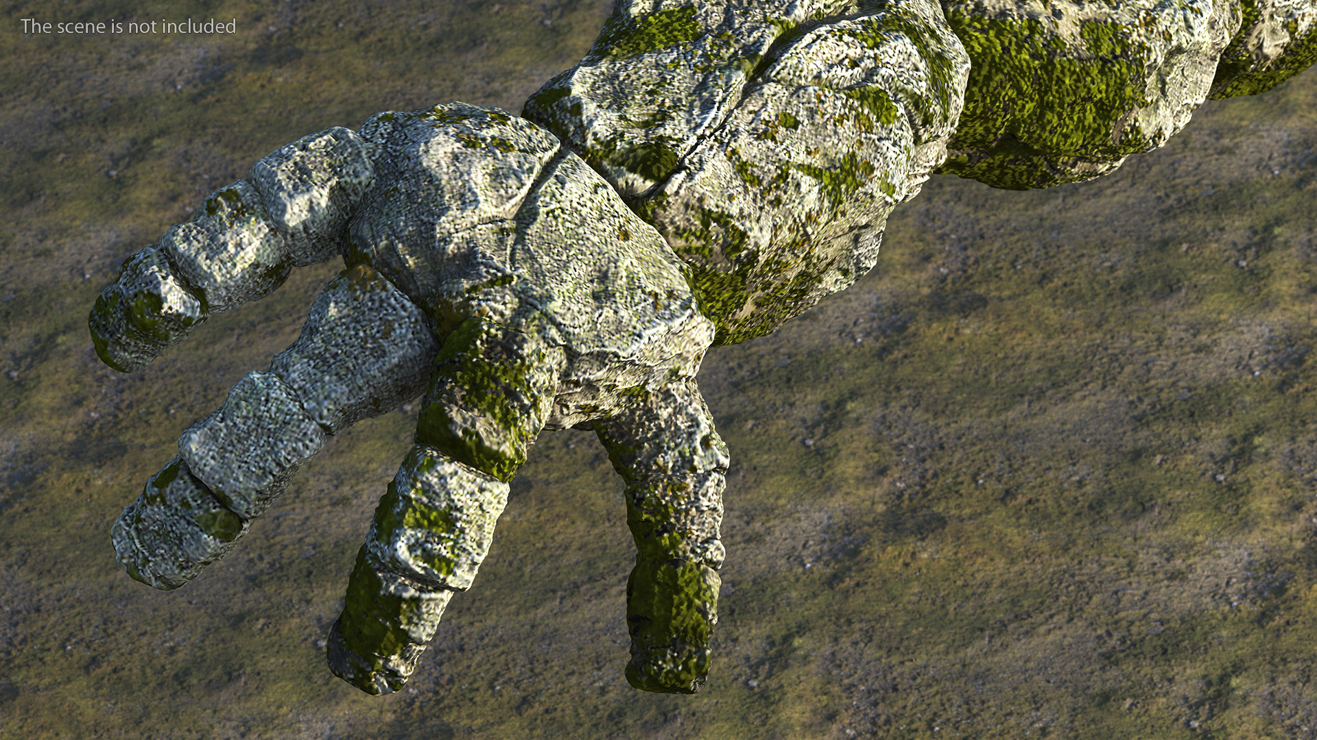 Stone Golem Hand Rigged for Maya 3D