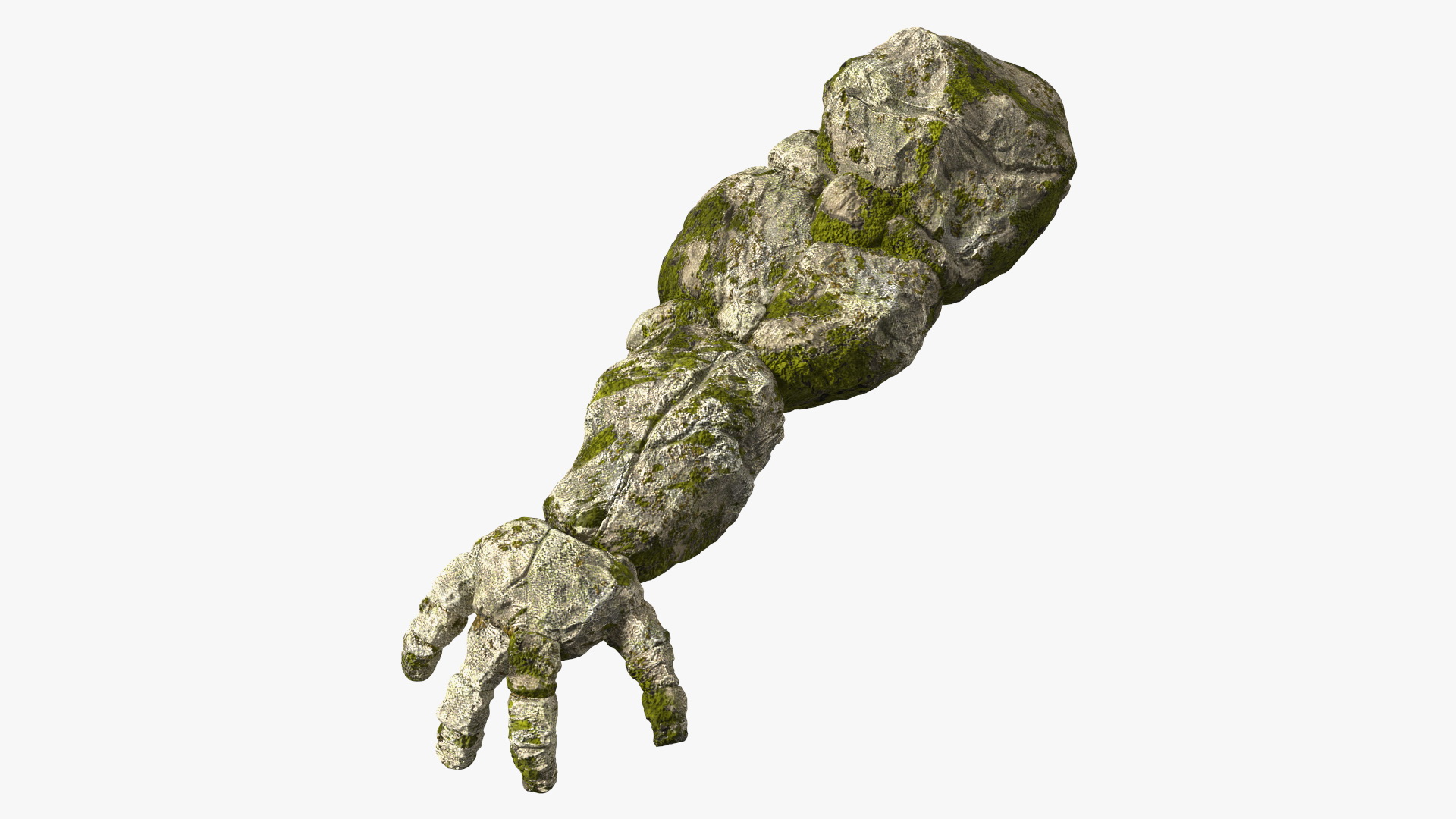 Stone Golem Hand Rigged for Maya 3D