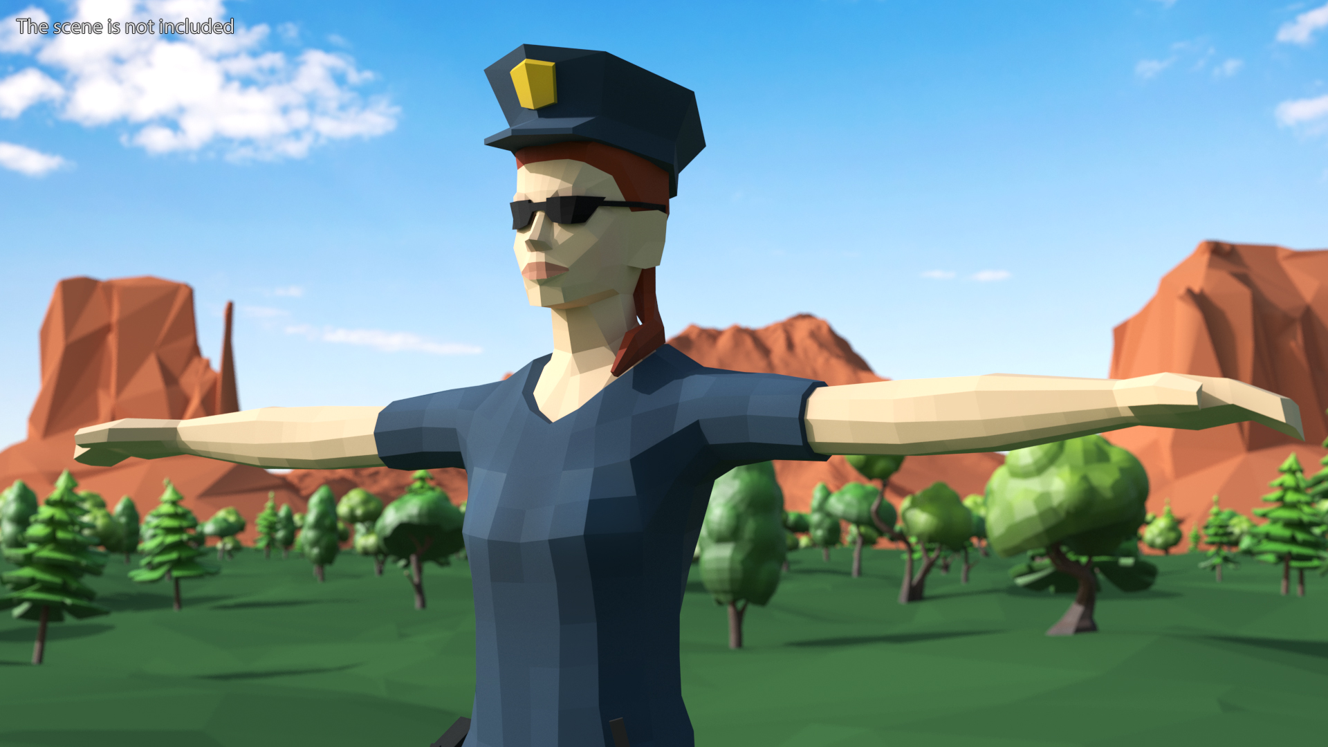 3D Policewoman Low Poly Rigged for Maya