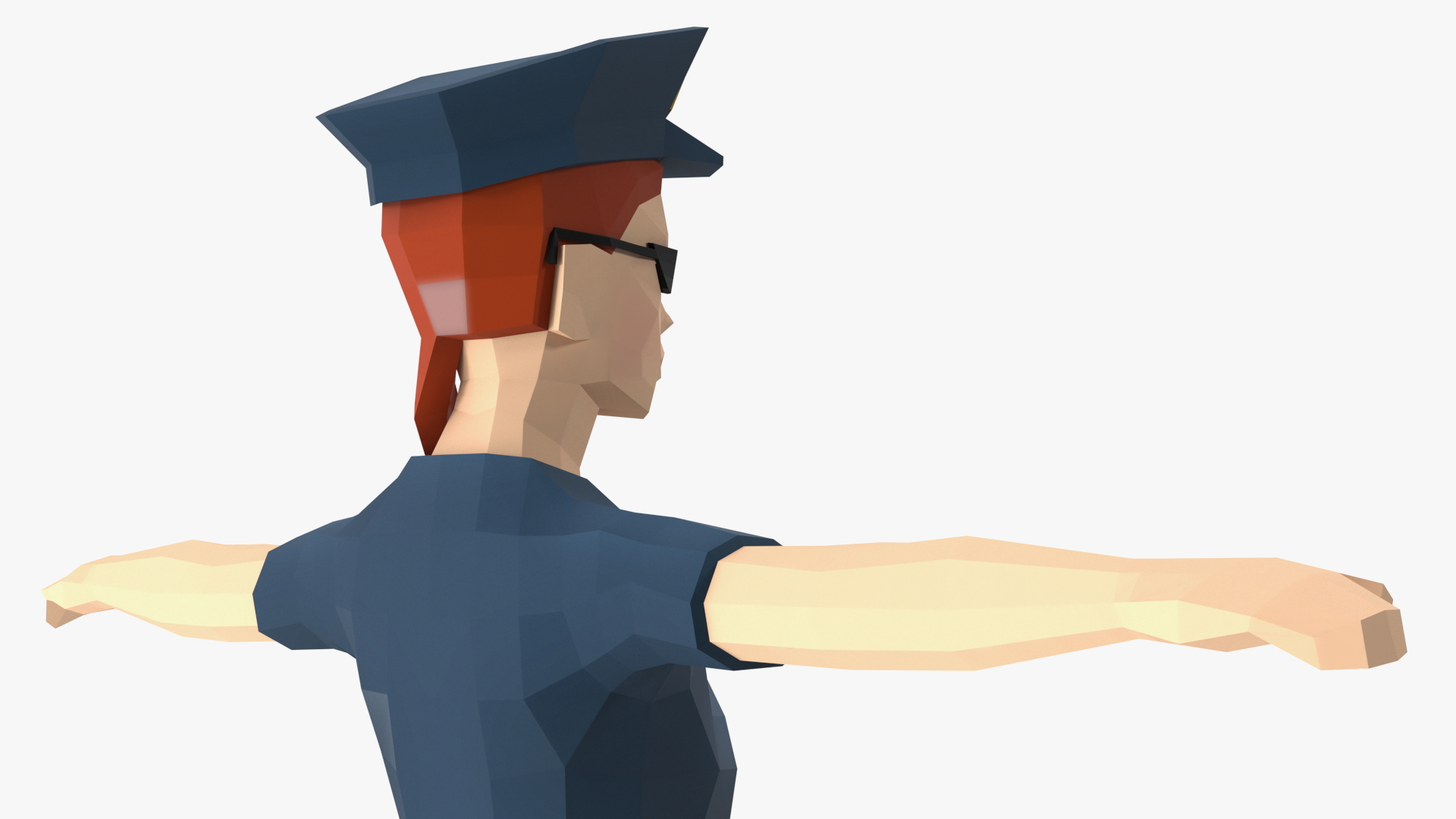 3D Policewoman Low Poly Rigged for Maya