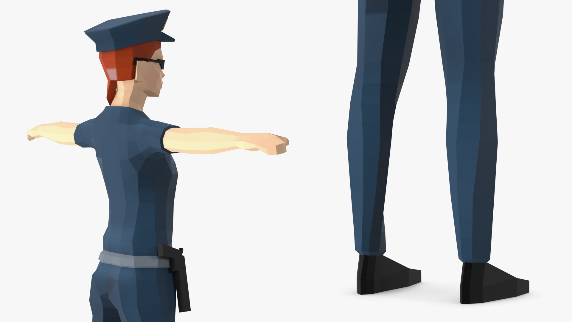 3D Policewoman Low Poly Rigged for Maya
