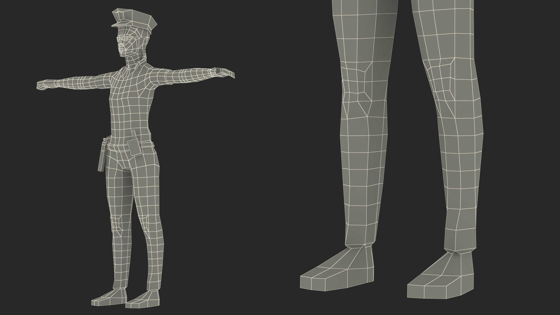 3D Policewoman Low Poly Rigged for Maya