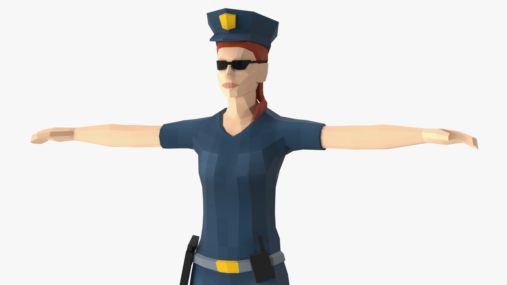 3D Policewoman Low Poly Rigged for Maya