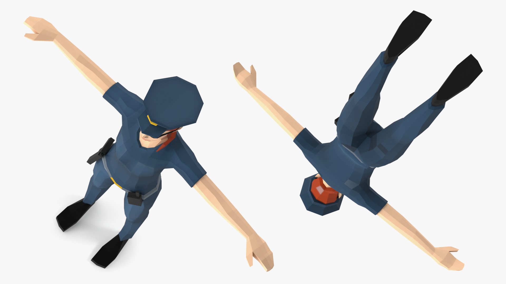 3D Policewoman Low Poly Rigged for Maya