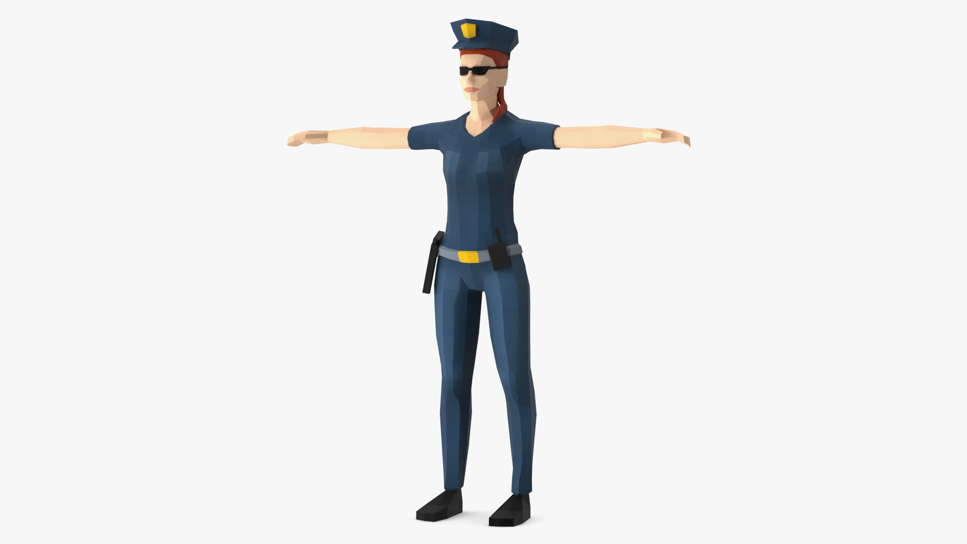 3D Policewoman Low Poly Rigged for Maya