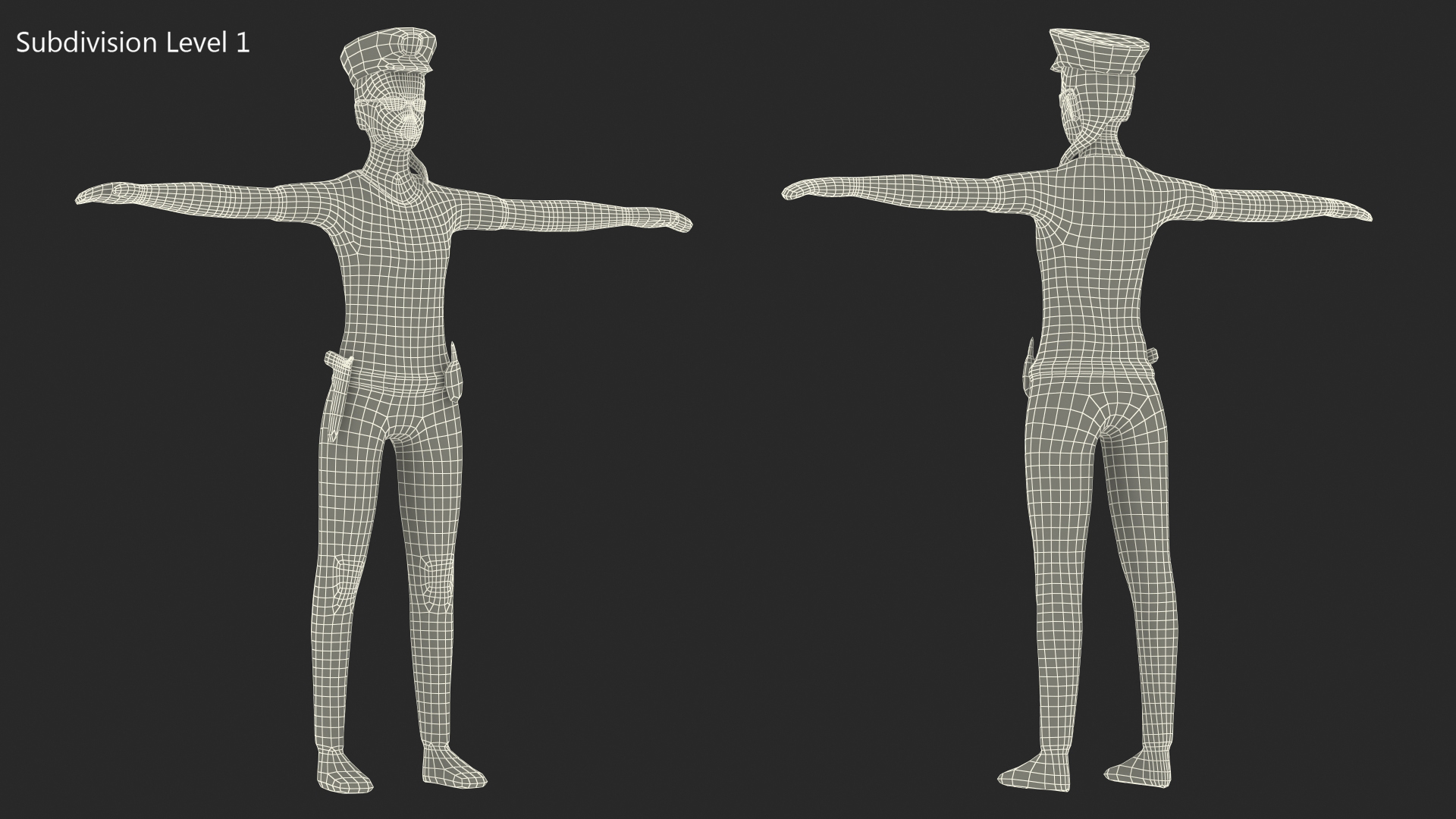 3D Policewoman Low Poly Rigged for Maya
