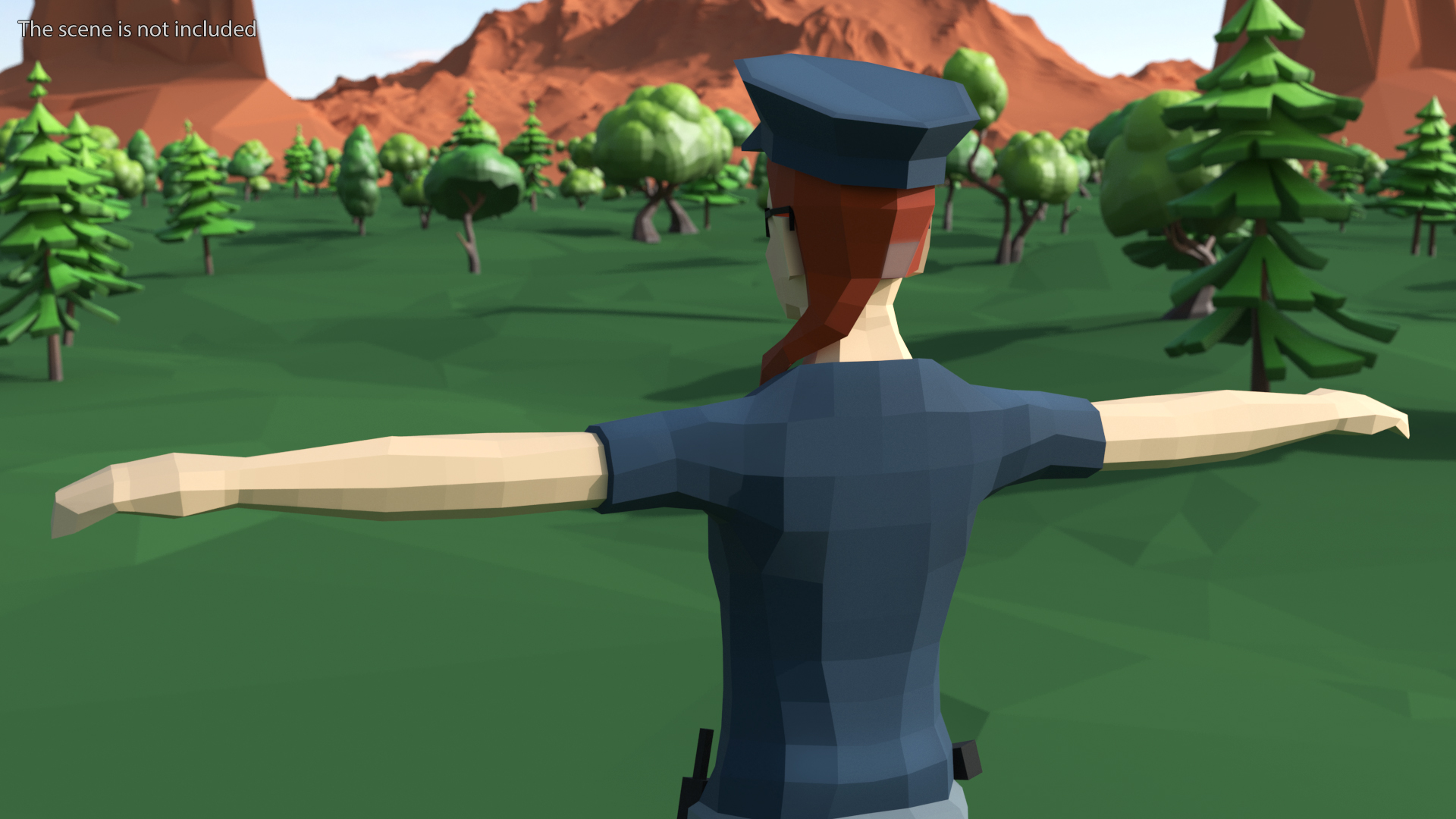3D Policewoman Low Poly Rigged for Maya