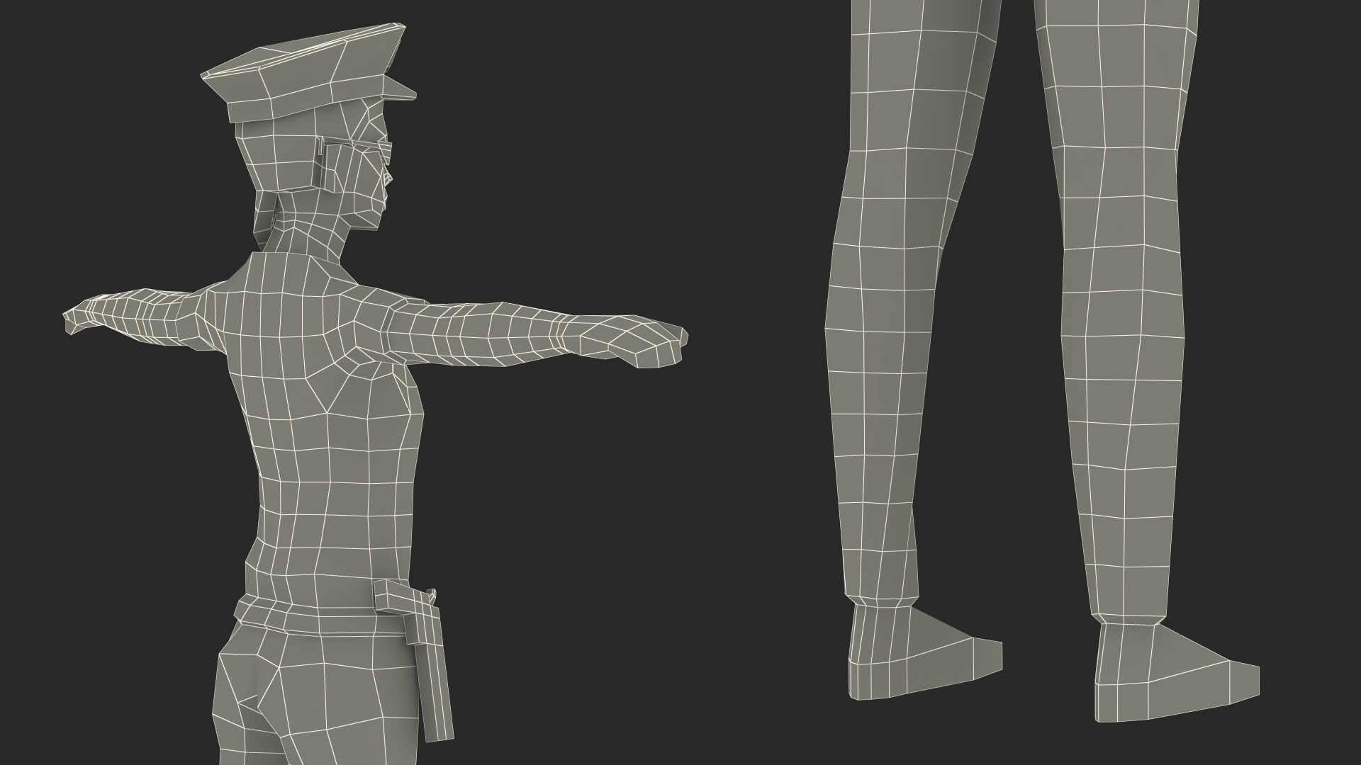 3D Policewoman Low Poly Rigged for Maya
