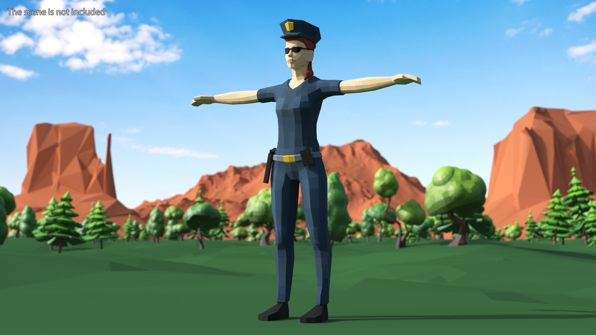 3D Policewoman Low Poly Rigged for Maya