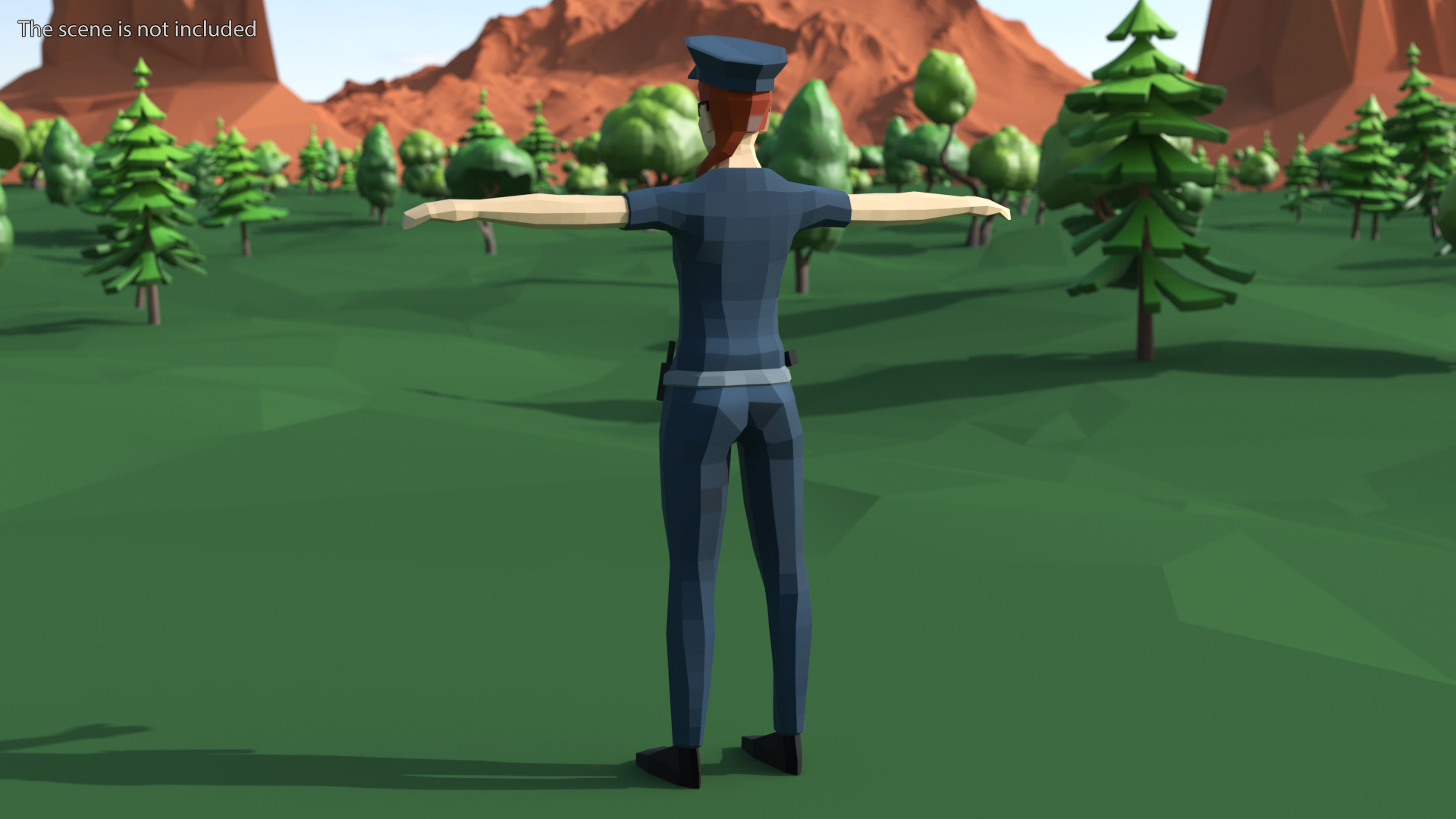 3D Policewoman Low Poly Rigged for Maya