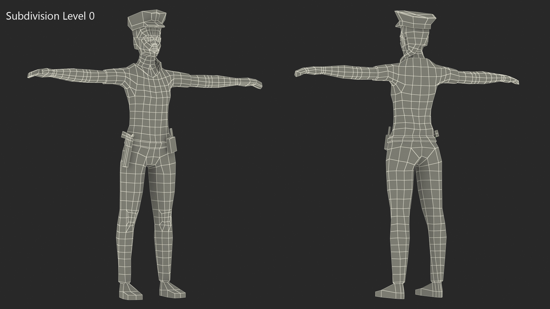 3D Policewoman Low Poly Rigged for Maya