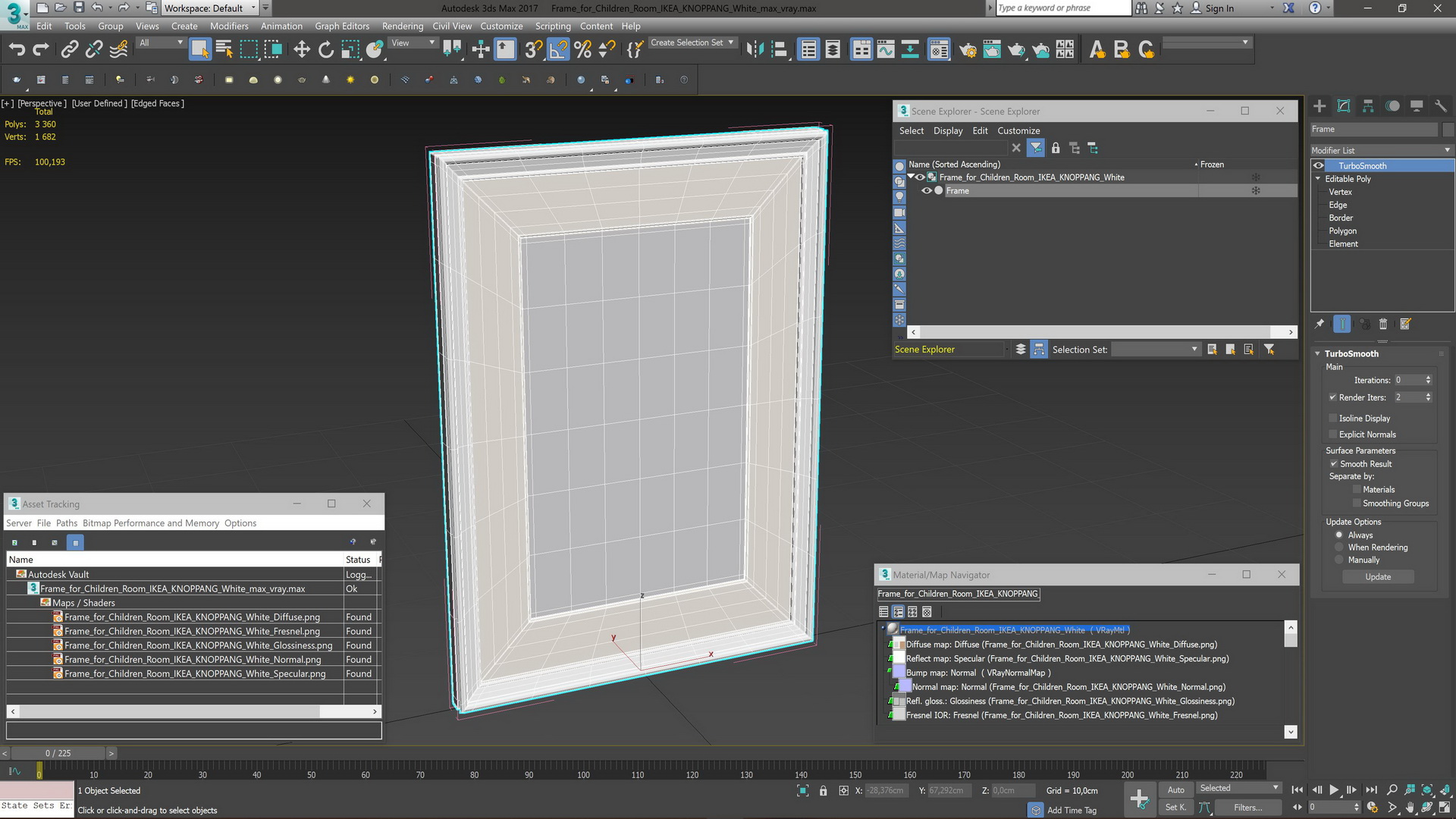 3D Frame for Children Room IKEA KNOPPANG White model
