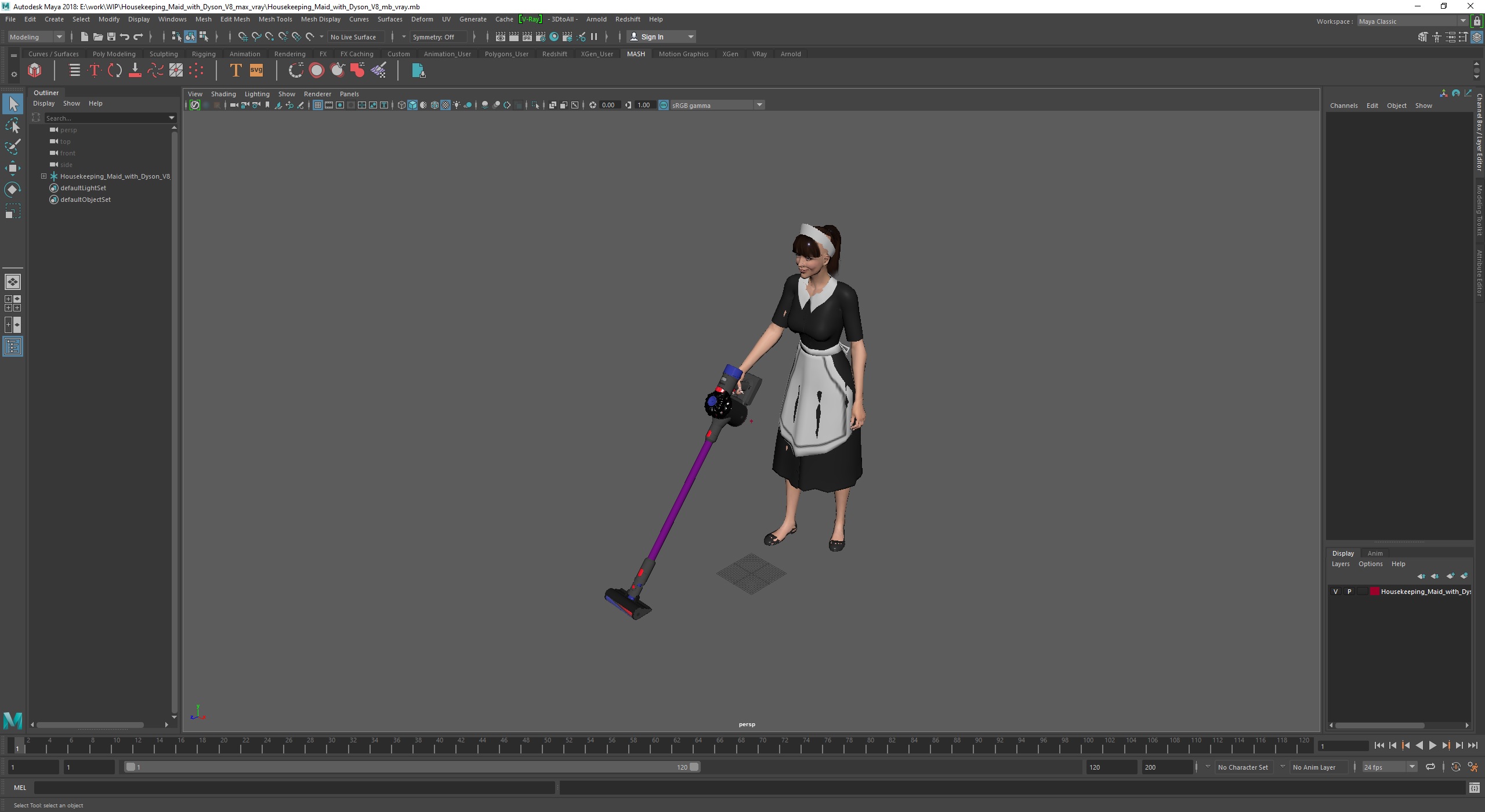3D Housekeeping Maid with Dyson V8