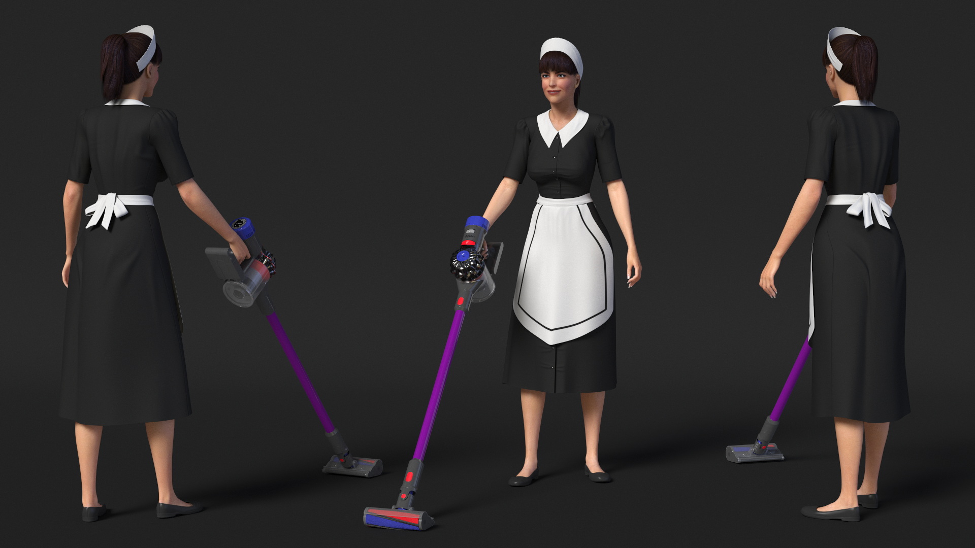 3D Housekeeping Maid with Dyson V8