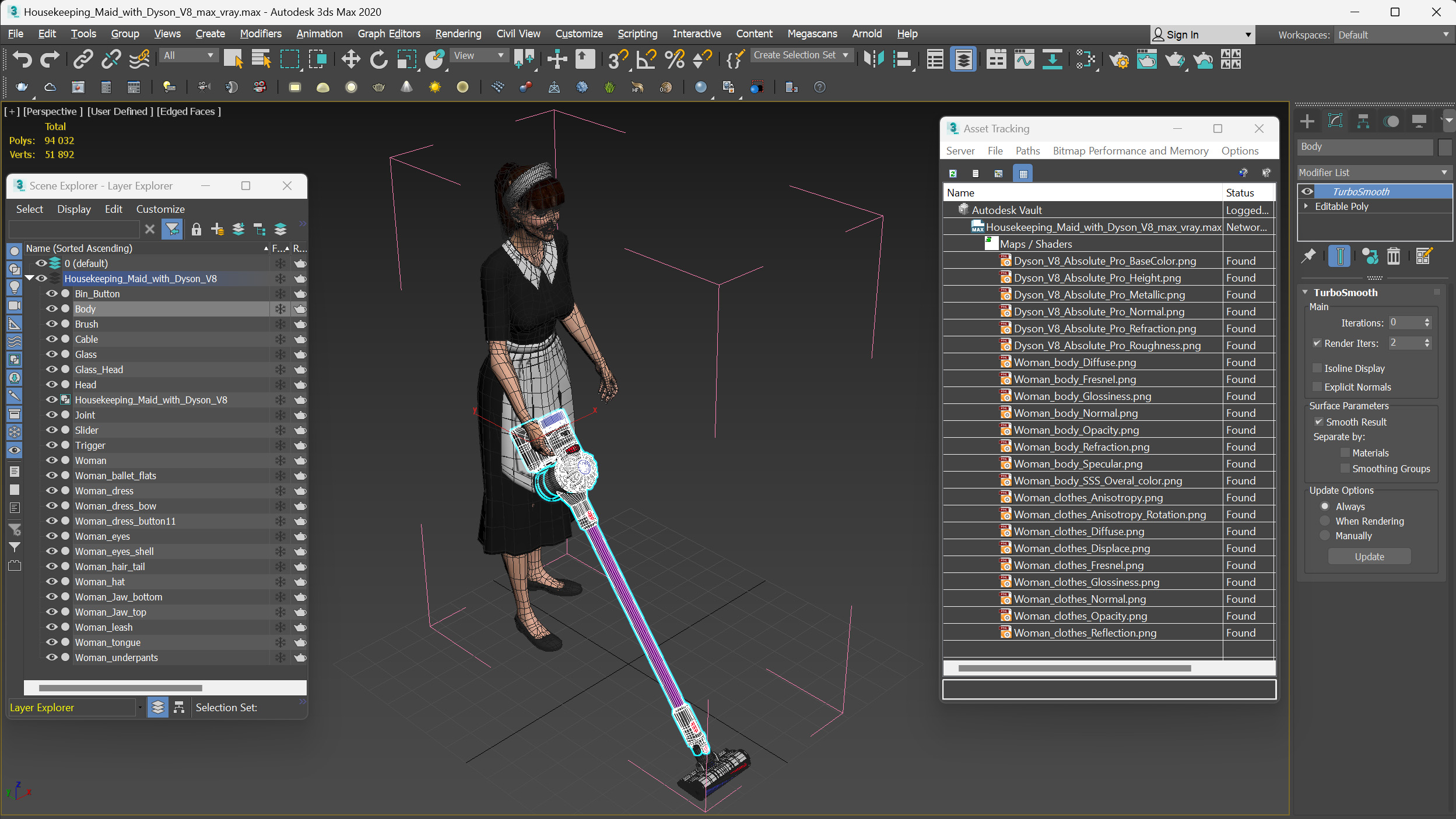 3D Housekeeping Maid with Dyson V8
