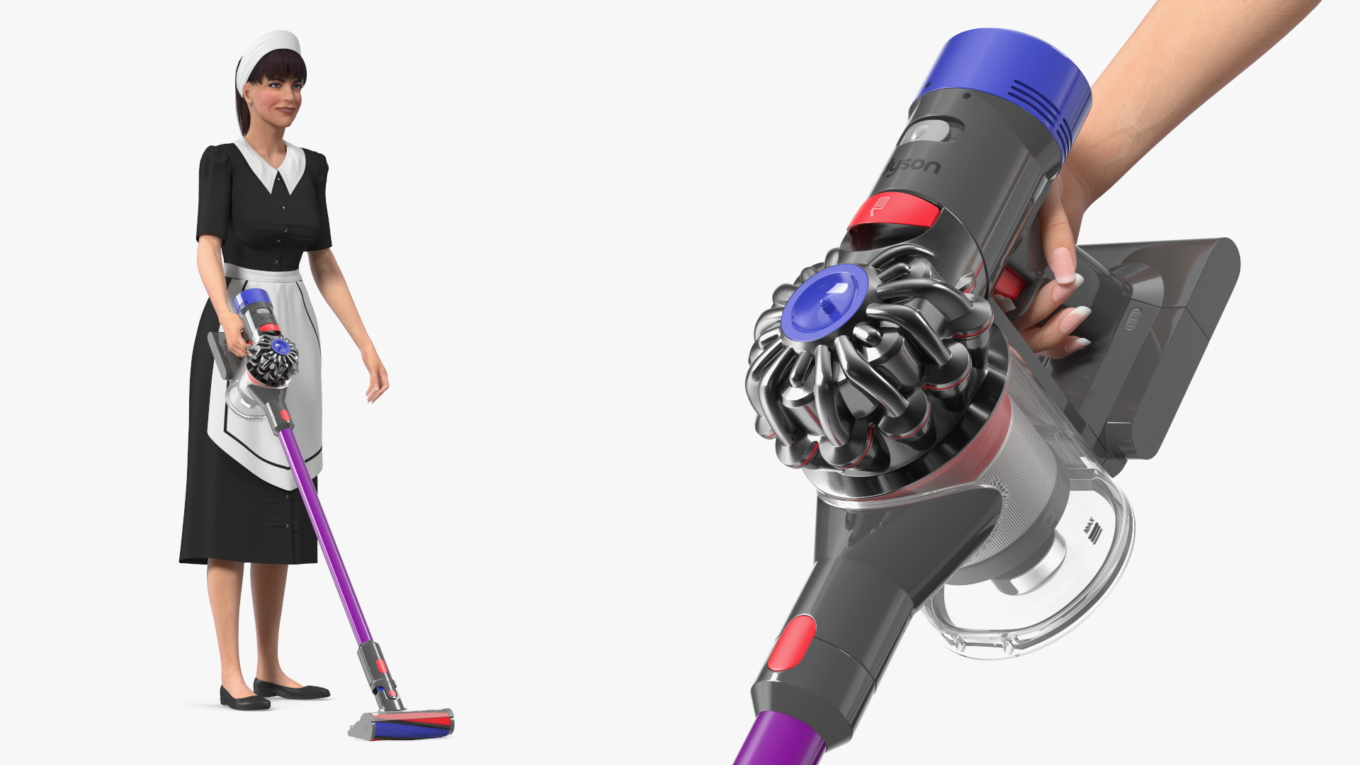 3D Housekeeping Maid with Dyson V8
