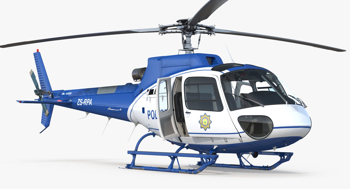 3D model Police Helicopter Eurocopter AS 350