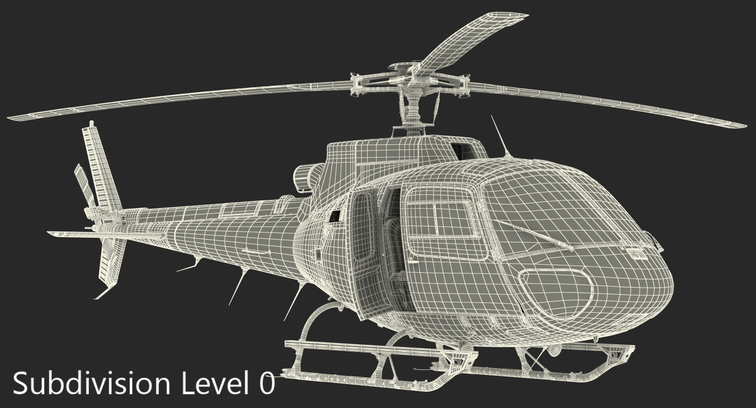 3D model Police Helicopter Eurocopter AS 350