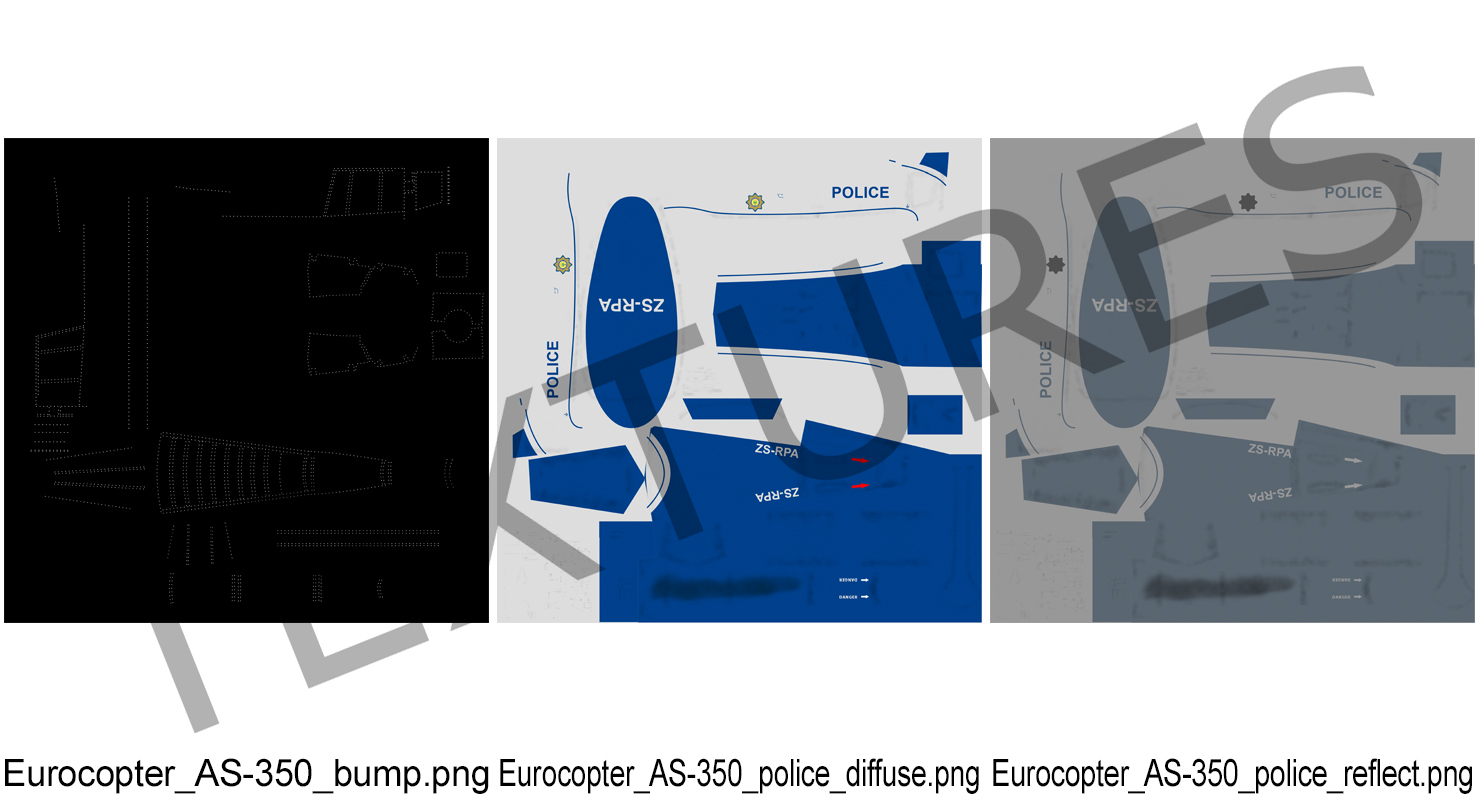 3D model Police Helicopter Eurocopter AS 350