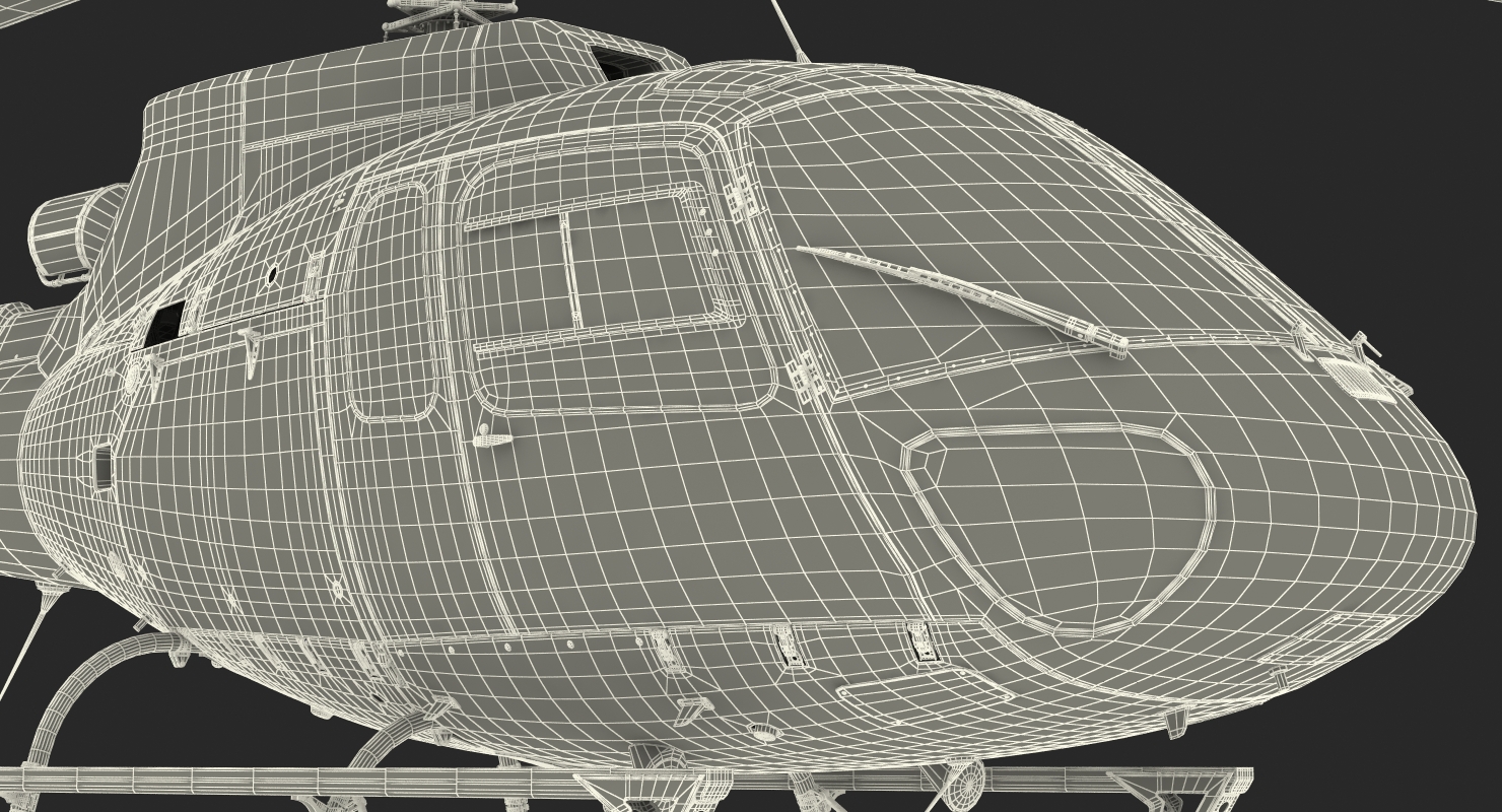 3D model Police Helicopter Eurocopter AS 350