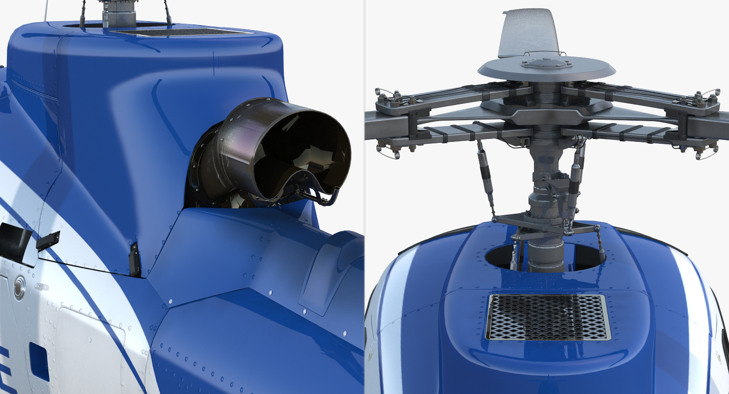 3D model Police Helicopter Eurocopter AS 350