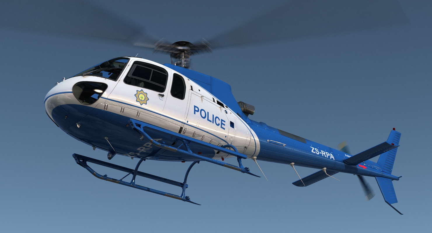 3D model Police Helicopter Eurocopter AS 350