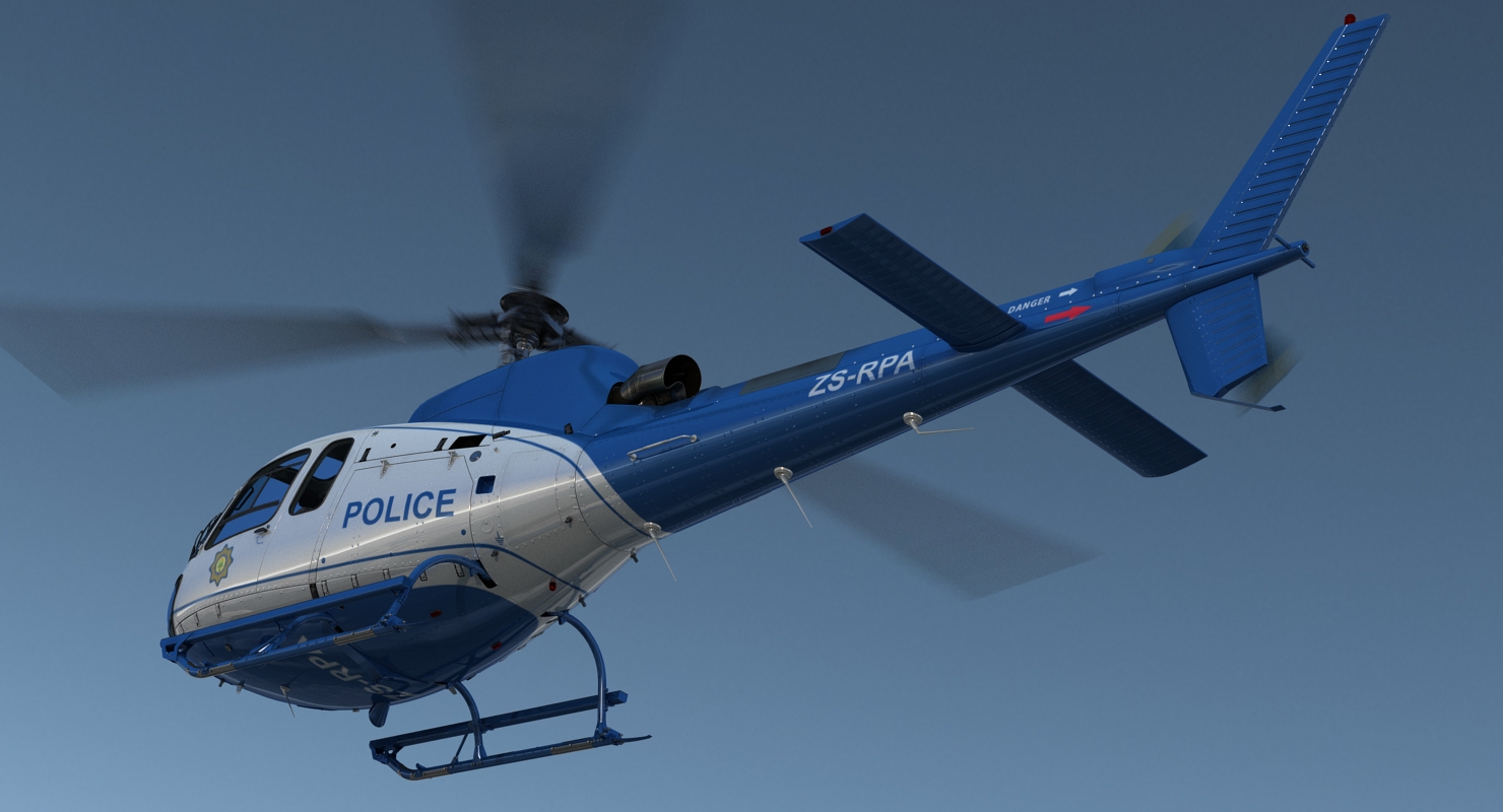 3D model Police Helicopter Eurocopter AS 350