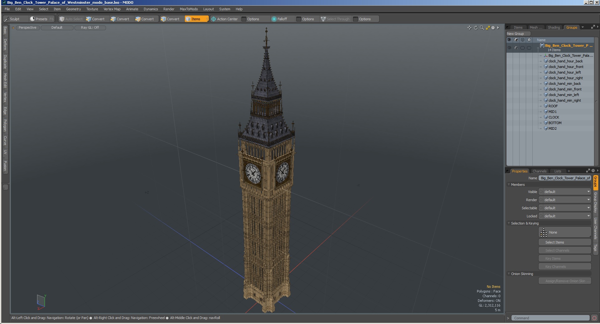 3D Big Ben Clock Tower Palace of Westminster