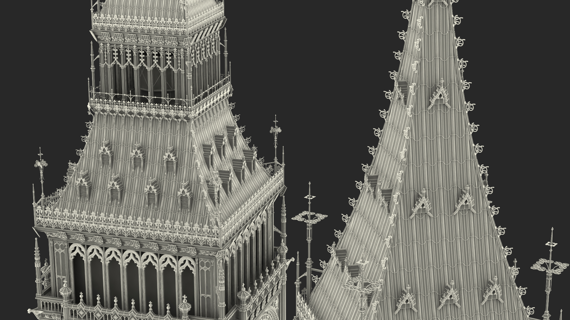 3D Big Ben Clock Tower Palace of Westminster