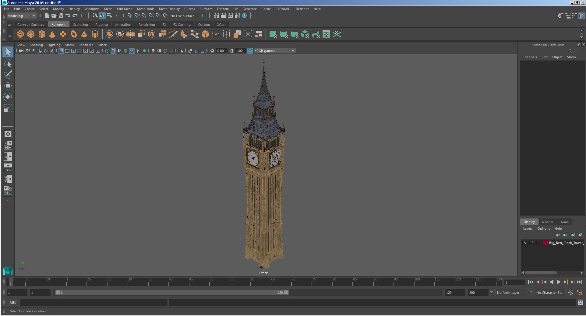 3D Big Ben Clock Tower Palace of Westminster
