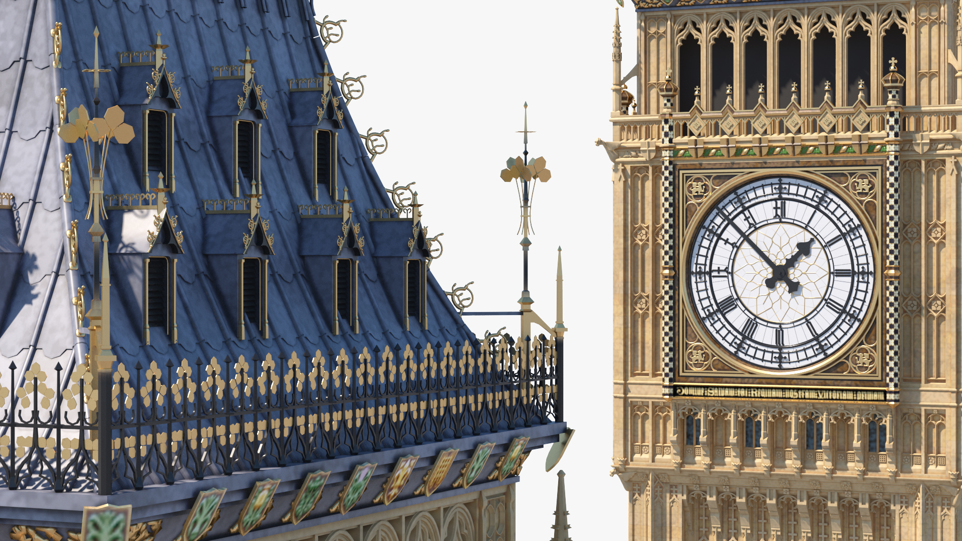 3D Big Ben Clock Tower Palace of Westminster