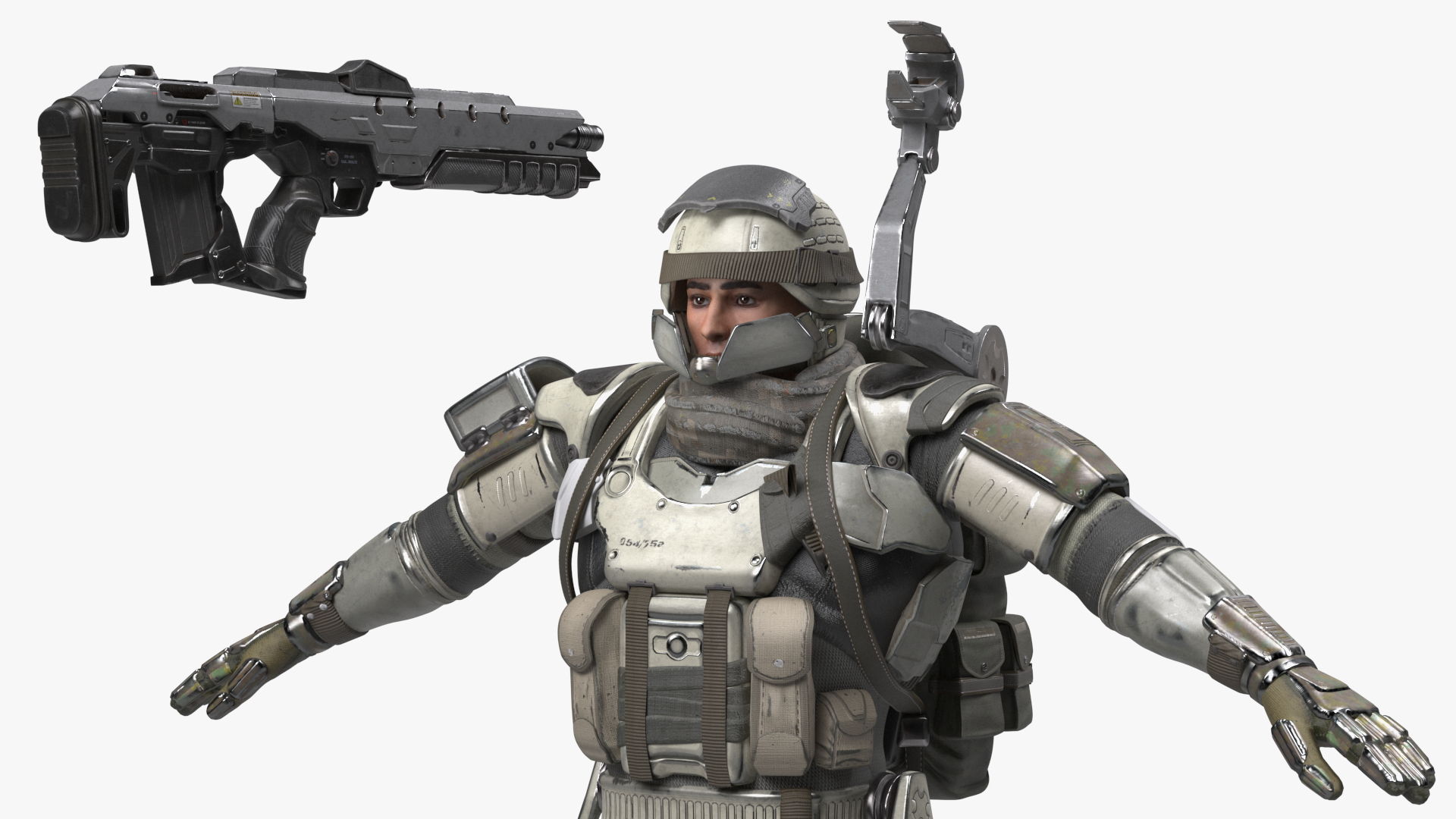 3D model Futuristic Soldier Rigged